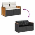 vidaXL Súprava záhradných pohoviek 12 pcs Čierna a krémová polyratan