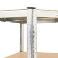 vidaXL Regály s 5 policami 3 ks, strieborné, oceľ a kompozitné drevo