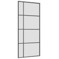 vidaXL Posuvné dvere s kovaním čierne 90x205 cm ESG sklo