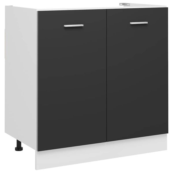 vidaXL Skrinka pod drez “Lyon”, sivá 80x46x81,5 cm, kompozitné drevo