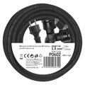 Predlžovací kábel EMOS P0602 spojka 15m / 2 zásuvky / čierny / guma / 230 V / 1,5 mm2