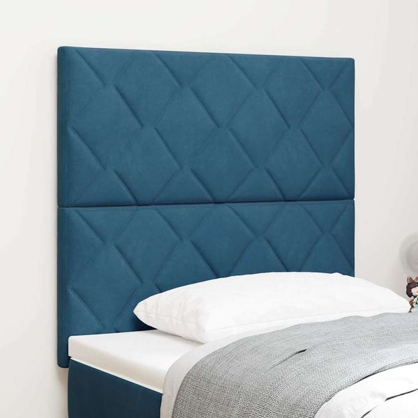 vidaXL LED hlavová doska Tmavomodrá 100 cm Zamat