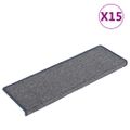 vidaXL Schodové rohože 15 ks 65x21x4 cm svetlosivé a modré s obdĺžnikovým okrajom