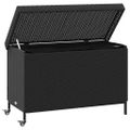 vidaXL Záhradný úložný box s kolieskami, čierny 110x55x73 cm, polyratan