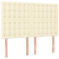 vidaXL Čelo postele krémové 144x5x118/128 cm umelá koža