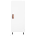 vidaXL Komoda biela 34,5x34x90 cm spracované drevo