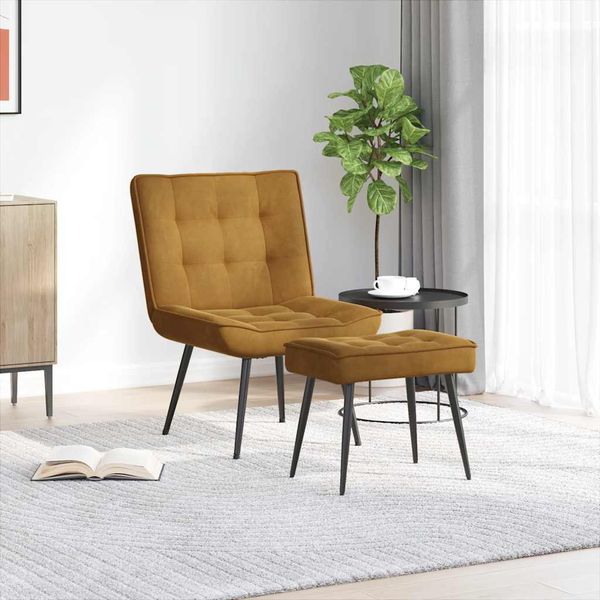 vidaXL Relaxačné kreslo s podnožkou hnedé zamat