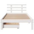 vidaXL Posteľný rám so zásuvkami biely 75x190 cm borovicový masív