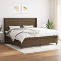 vidaXL Boxspring posteľ s matracom tmavohnedá 200x200 cm látka