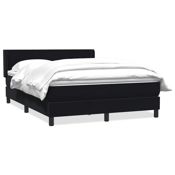 vidaXL Box Spring Posteľ s matracom Čierna 140x220 cm Zamat