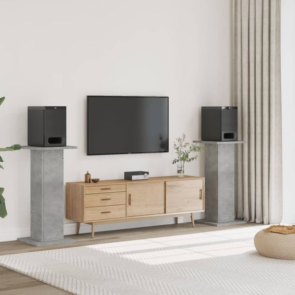vidaXL Stojany na reproduktor 2ks betónové 30x30x95cm kompozitné drevo
