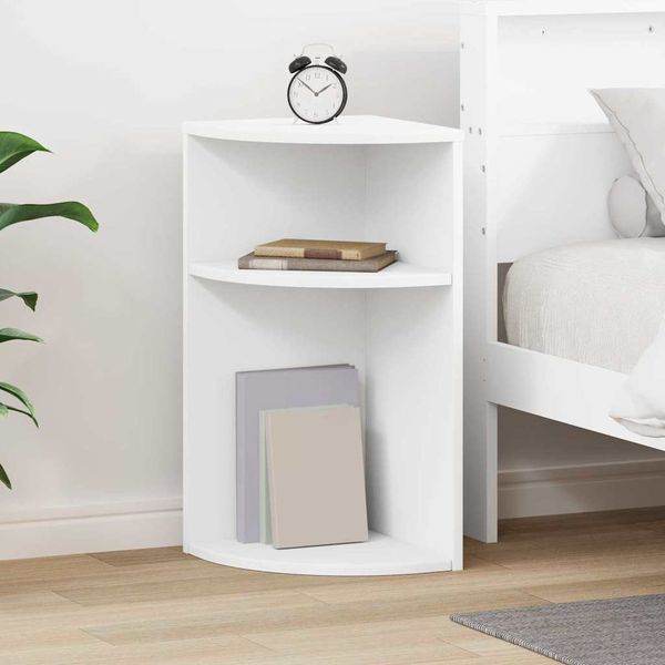 vidaXL Koncový stôl Biela 29,6 x 29,6 x 60 cm Kompozitné drevo