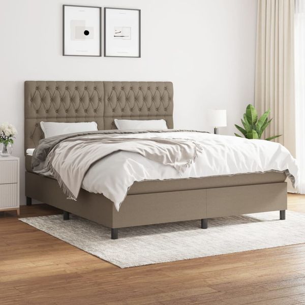 vidaXL Posteľný rám boxspring s matracom sivohned 180x200 cm látka