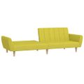 vidaXL 2-miestna rozkladacia pohovka s podnožkou zelená látková
