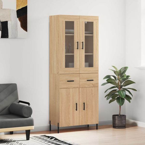 vidaXL Vysoká skrinka dub sonoma 69,5x34x180 cm spracované drevo