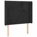 vidaXL Čelo postele s LED čierne 103x16x118/128 cm zamat
