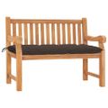 vidaXL Záhradná lavička s vankúšom 120 cm teakový masív