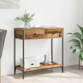 vidaXL Konzolový stôl Staré drevo 75 x 34,5 x 75 cm Kompozitné drevo