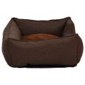 vidaXL Pelech pre psa hnedý 85,5x70x23 cm ľanový vzhľad flís