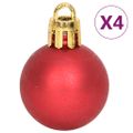 vidaXL 64-dielna sada vianočných ozdôb červená/biela