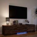 vidaXL TV skriňa s LED 165 x 34 x 40 cm Hnedý dub Konštruované drevo