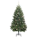 vidaXL Umelý výklopný vianočný stromček 300 LED a sada gúľ 270 cm