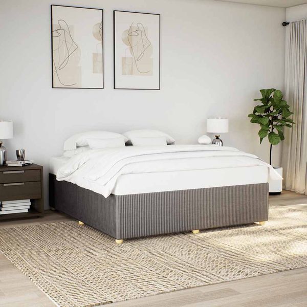 vidaXL Posteľ bez matraca sivohnedá 180x200 cm látka