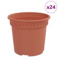 vidaXL Kulatý kvetináč 24 ks Tehlovo červená Ø 15 x 12 cm Plast
