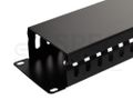 Vyväzovací panel do racku NEKU 2U 19" kovový, čierny Vyvazovací panel do racku NEKU 2U 19" kovový, čierny