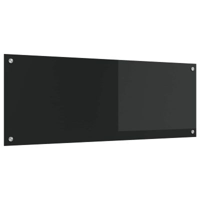 vidaXL Kuchynský obklad Čierna 110 x 40 cm tvrdené sklo