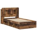 vidaXL Rám postele so skladom Staré drevo 75 x 190 cm Kompozitné drevo