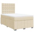 vidaXL Boxspring posteľ s matracom krémová 120x190 cm látka