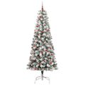 vidaXL Umelý Sklápací Vianočný Stromček 300 LED Zelená a biela 240 cm