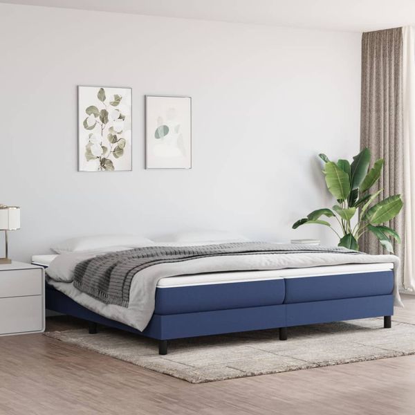 vidaXL Posteľný rám s boxspringom modrá 200x200 cm látka
