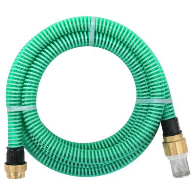 vidaXL Odsávacia hadica s mosadznými spojkami, zelená 1,1" 5 m, PVC