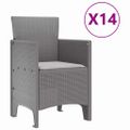 vidaXL Záhradný jedálenský set s vankúšmi 15 ks Svetlosivá PP