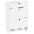 vidaXL Skriňa na topánky EDE 78 x 24 x 103 cm Kompozitné drevo Biela