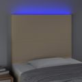vidaXL Čelo postele krémové 100x5x118/128 cm umelá koža