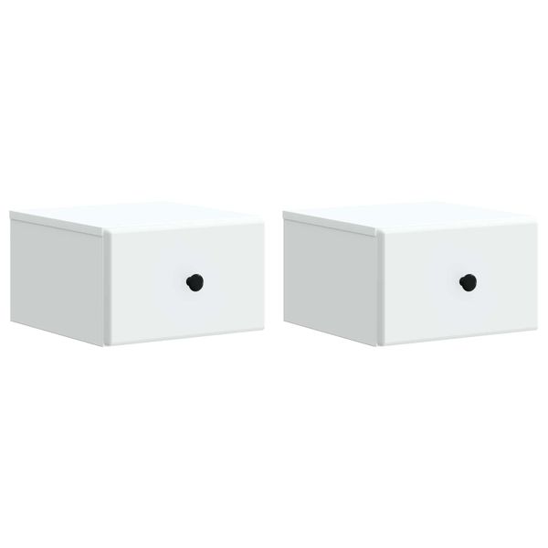 vidaXL Nástenná nočná skrinka Nástenný 2 pcs Biela 34,5 x 33 x 20 cm