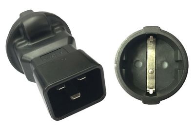 PremiumCord Adaptér IEC C20 M - SCHUKO CEE 7/3 F