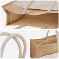 vidaXL Jutové tašky s vreckom 5 Prírodná a biela 42 x 33 x 19 cm
