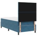 vidaXL Posteľ s pružinovým rámom Tmavomodrá 90 x 200 cm Zamat