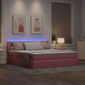 vidaXL LED úložná posteľ s matracom Ružová 180 x 200 cm Zamat