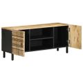 vidaXL TV skrinka čierna 105x33,5x46 cm masívne hrubé drevo mango