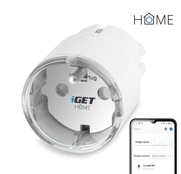 iGET HOME Power 1 - Wi-Fi zásuvka 230V s meraním spotreby, 3680 W