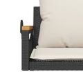 vidaXL Hojdacia lavica s vankúšmi čierna 63x62x40 cm polyratan