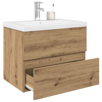 VidaXL drezová skrinka so vstavaným umývadlom a batériou Artisan Dub