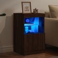 vidaXL Komoda s LED svetlami hnedý dub 41x37x67 cm