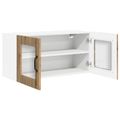 vidaXL Nástenný sklenený kabinet PORTO Remeselný dub 80 x 31 x 40 cm