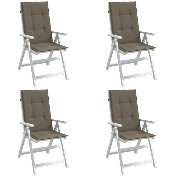 vidaXL Vankúše na stoličky 4 ks sivohnedá melanž 120x50x4 cm látka
